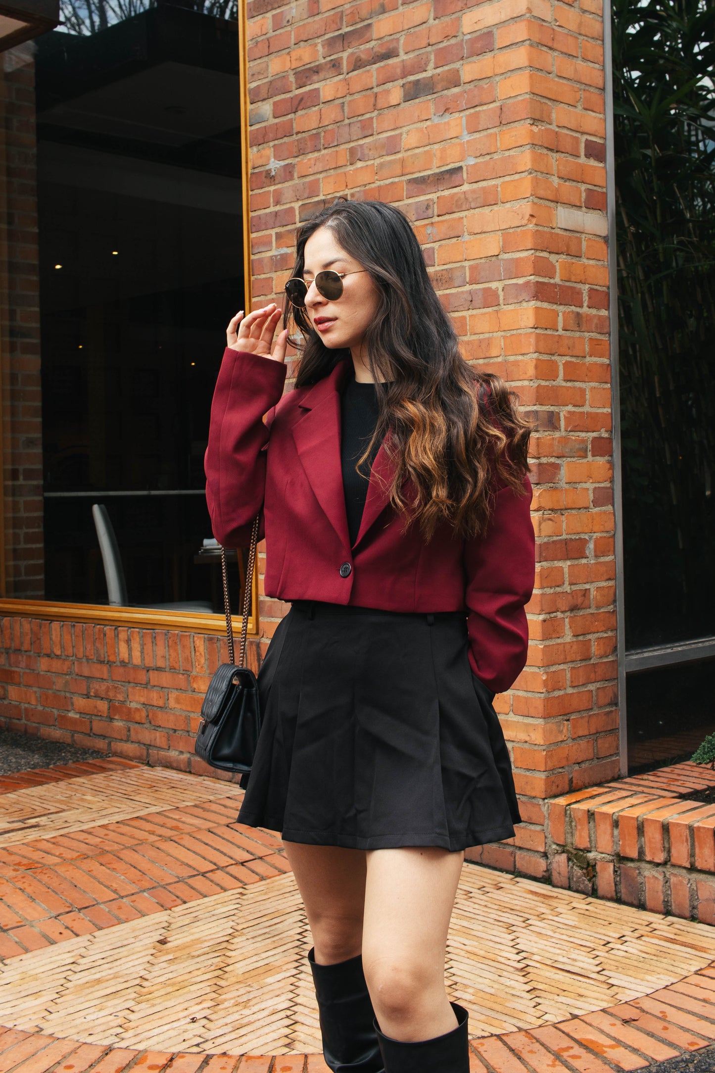 MINI BLAZER BURDEOS