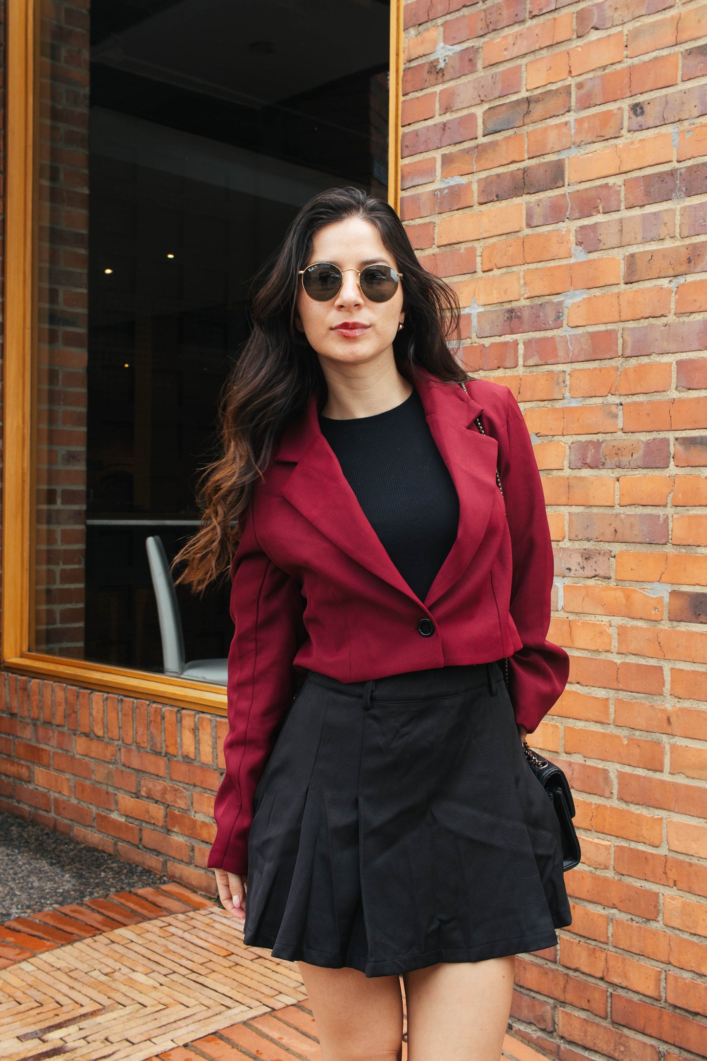 MINI BLAZER BURDEOS
