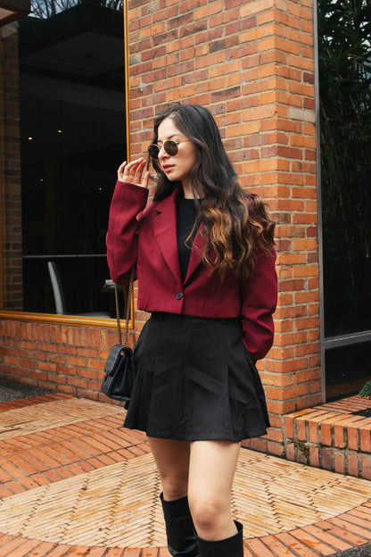 MINI BLAZER BURDEOS